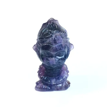 

Natural Dream Amethyst Cartoon Sun Wukong Crafts Statue Halo Stone Statue Home Decoration Quartz Art Therapist Guardian