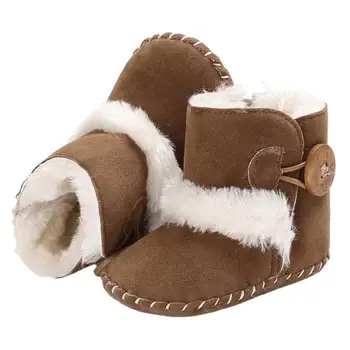 

Winter NBaby Girls Snow Boots Kids Warm Sheep Skin Leather Fur Botas Waterproof Infant Boot Boys Bootie Shoes Non-slip