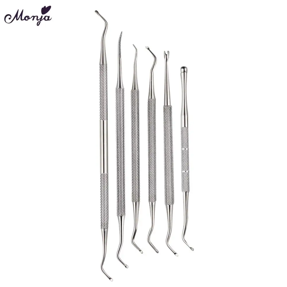 Monja Dual End Nail Toenails Lifter Stainless Steel Bunion Corrector Foot Cleaning Care Ingrown Hook Pedicure Tool