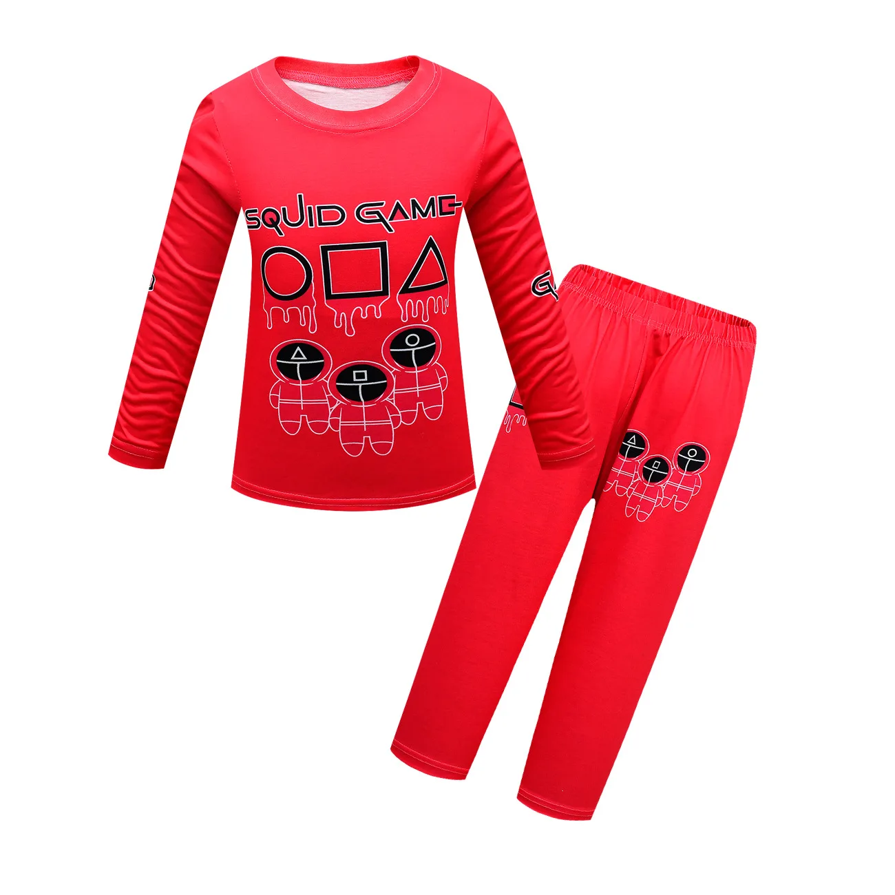 Long T-shirt + Pants Squid Game Kids Pajamas Boys Girls Clothes Sets Long Sleeve Pyjamas Big Children Autumn Home Wear Sleepwear pajama sets baby boy Sleepwear & Robes