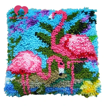 

carpet embroidery kit Flamingo latch hook pillow do it yourself foamiran for needlework cross-stitch pillow point rug diy rugs