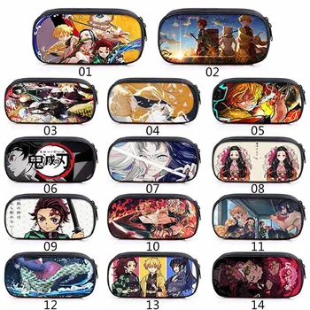 

Anime Demon Slayer: Ghost Blade Cartoon Print Pen Bag Student Pencil Case Teenage Boy GirlStorage Bag Kids School Stationery