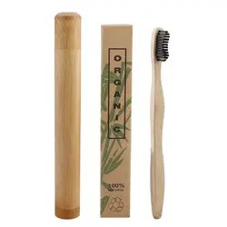1 Набор из натурального бамбука, дорожные зубные щетки, мягкая щетина, уход за полостью рта, зубная щетка с коробкой для хранения