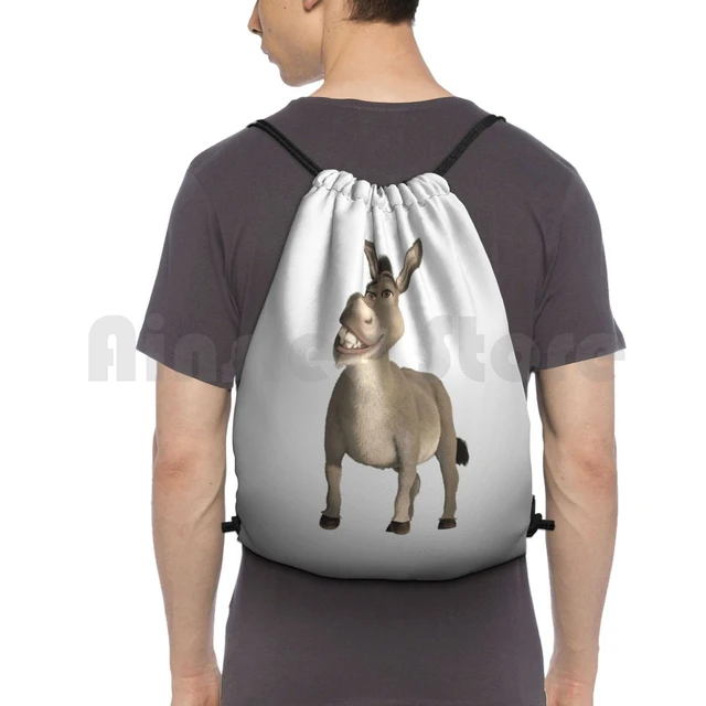 Burro de shrek filme caminhadas ao ar livre mochila equitação escalada saco  de esportes burro shrek meme engraçado ogre fiona filme verde pântano -  AliExpress