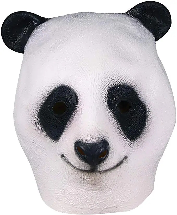 Molezu/маска на голову панды; костюм на Хэллоуин; Вечерние Маски из латекса с головой животного для взрослых; цвет белый