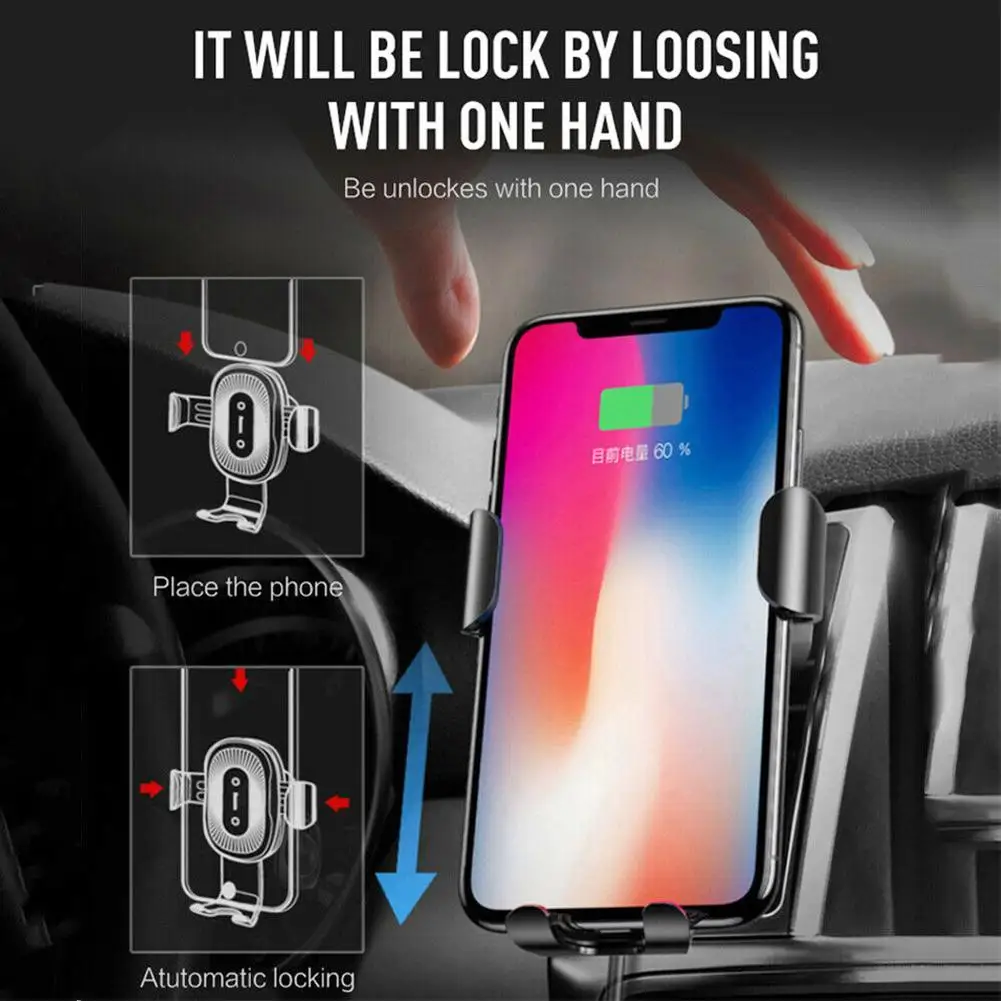 Держатель для телефона для iPhone XS Max samsung S9 Xiaomi MIX 2S huawei mate 30 Новое Быстрое беспроводное автомобильное зарядное устройство 10 Вт вентиляционное отверстие