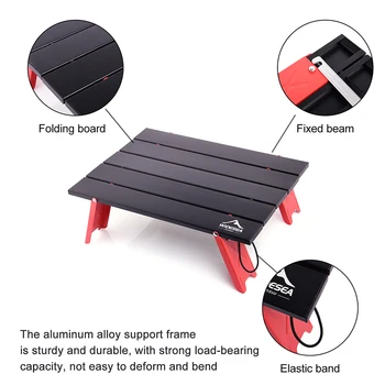 Widesea Camping Mini Portable Foldable Table for Outdoor Picnic Barbecue Tours Tableware Ultra Light Folding Computer Bed Desk 3