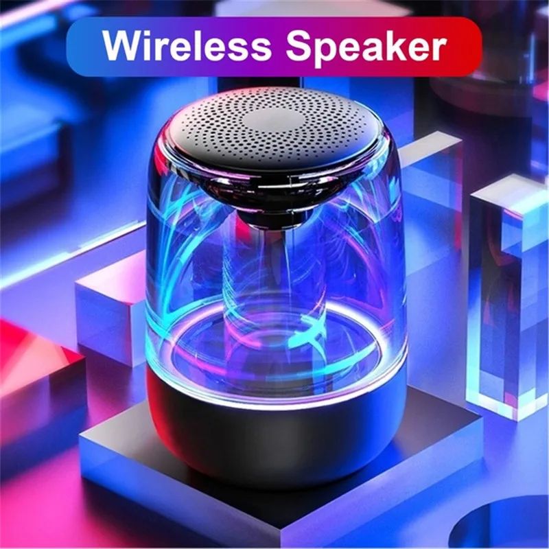 Einzelnen HIFI bluetooth 5,0 TWS Wireless Stereo Lautsprecher Mp3 Player Bass Subwoofer Transparente Design Atmen LED Licht Einzelnen HIFI bluetooth 5,0 TWS Wireless Stereo Lautsprecher Mp3 Player Bass Subwoofer Transparente Design Atmen LED Licht