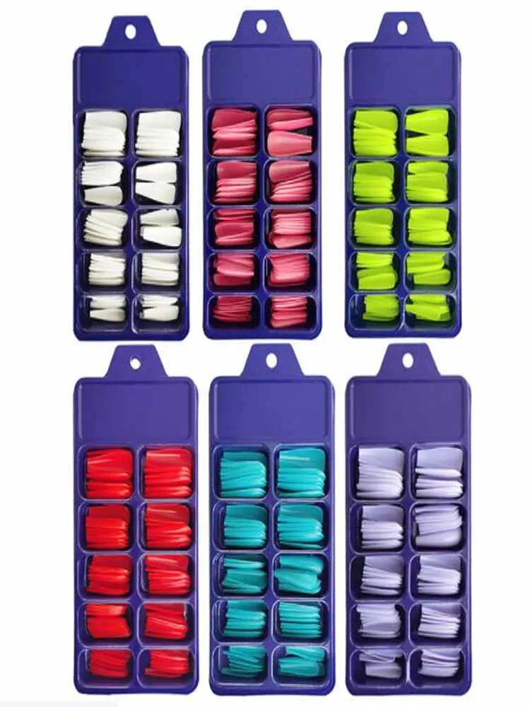 100Pcs Candy Color Long Ballerina False Nail Tips Full Cover Matte Acrylic Fake Nails Tip DIY Beauty Manicure Extension Tools fake nails false nails nail tips false nail tips