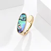 KAMIRA 925 Sterling Silver Fashion Color Abalone Shell Open Finger Ring for Women Men Charm Unique Rock Party Couples Jewelry 5