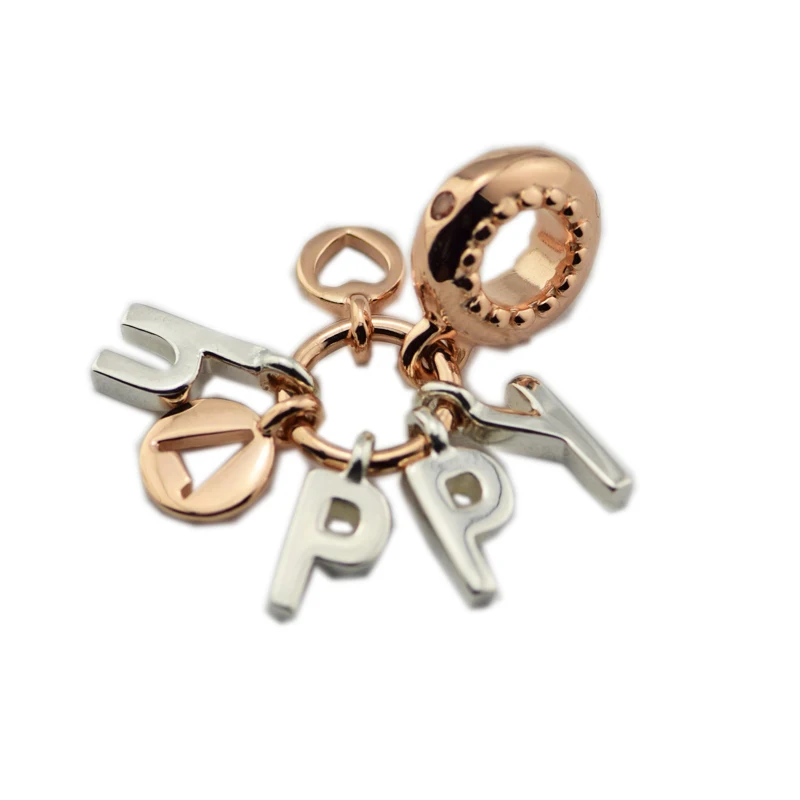 QANDOCCI Роза Be Happy свисающая Подвеска DIY подходит для оригинальных шармов браслеты 925