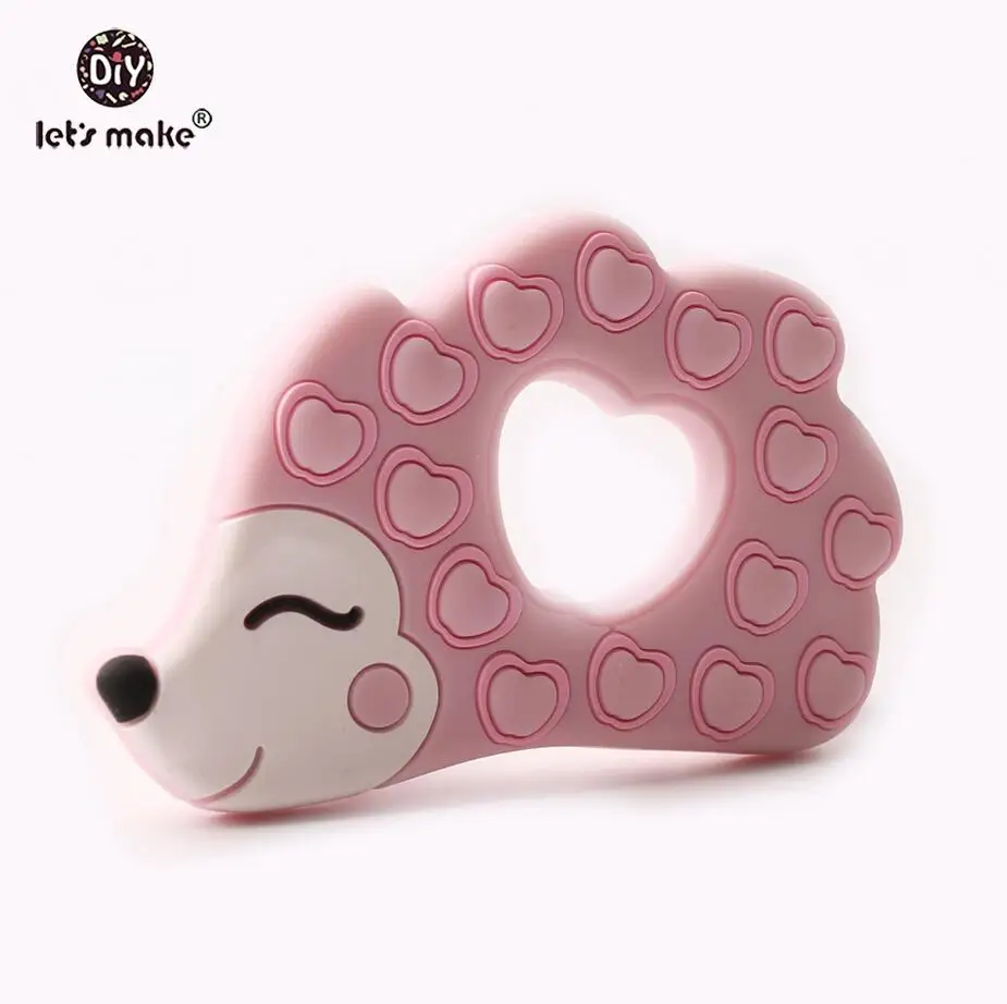 pink Hedgehog Let's Make силиконовый Ежик 1 шт. BPA бесплатно дикобраз один загруженный Пищевой Силикон Детские Прорезыватели запатентованные игрушки для прорезывания зубов - Цвет: pink Hedgehog