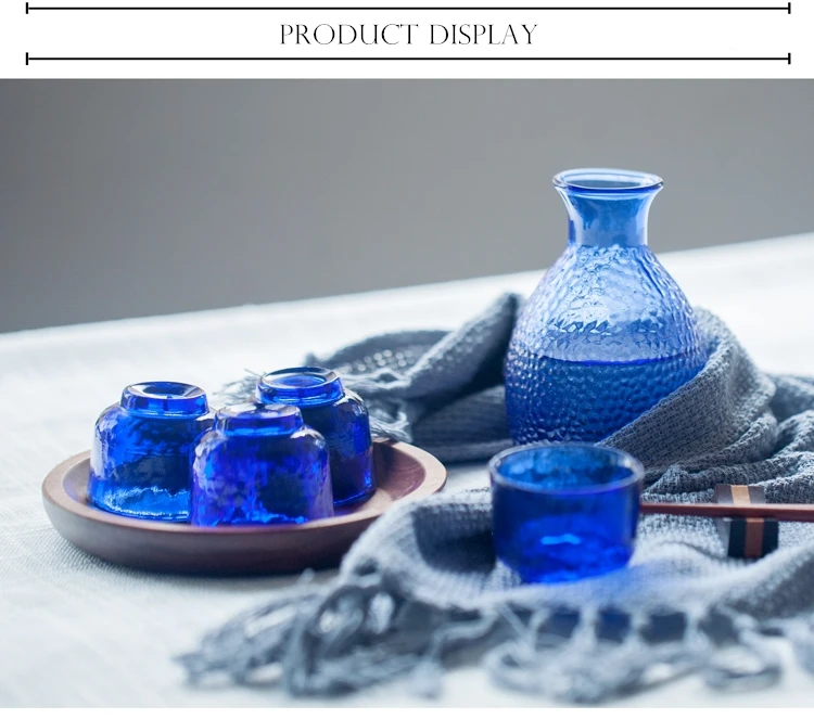 Personalidade criativa azul vidro estilo japonês martelo