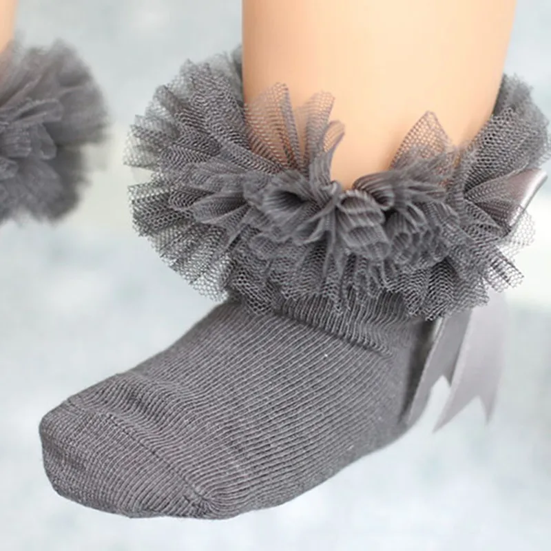 Детские короткие носки для девочек Дети Bowknot хлопковые носочки с завязками