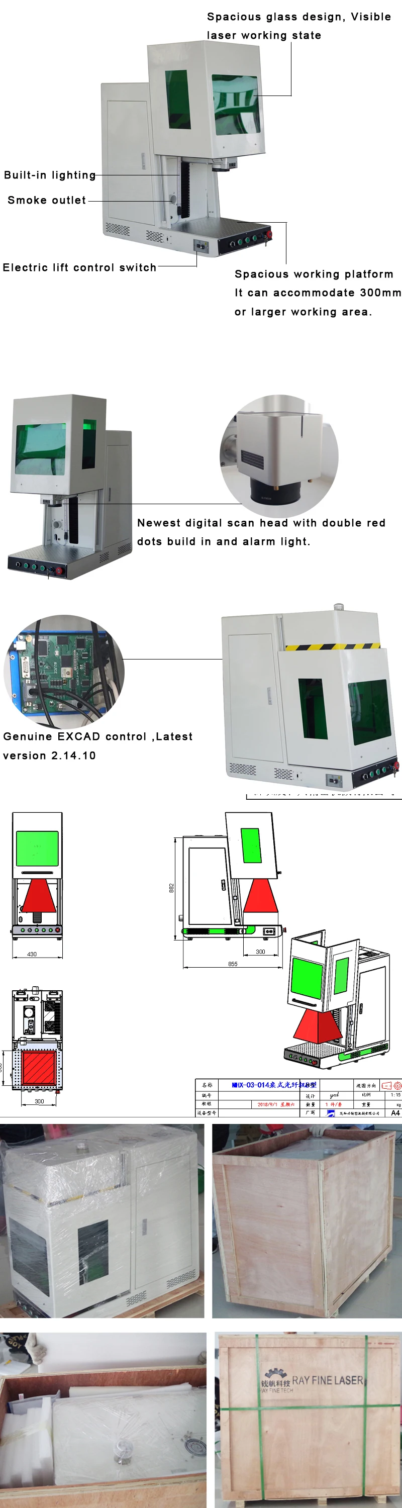 laser engraving machine 70W fiber laser marking machine MOPA M6 for color marking, find marking, deep marking