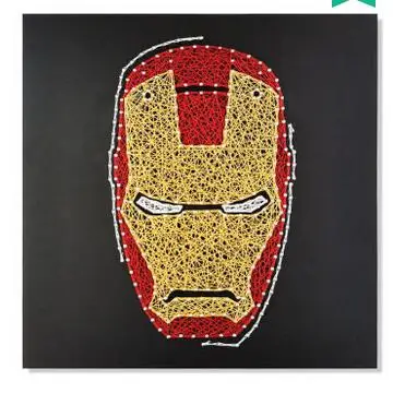Marvel Железный человек 3D пряжа живопись струна рисунок струна искусство декомпрессии родитель-ребенок DIY ручной работы материал посылка - Цвет: Красный
