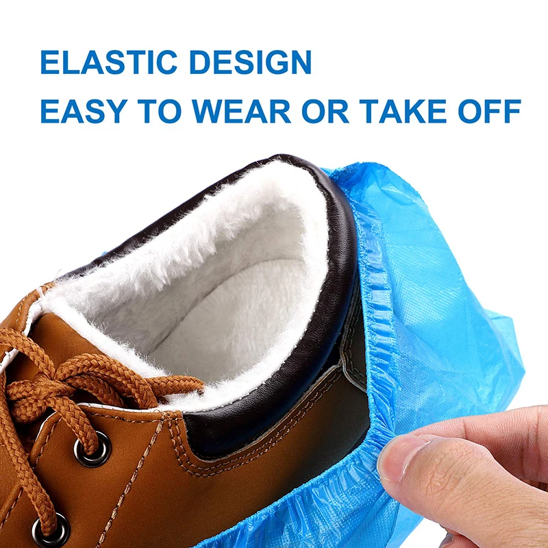Details about   200PCS Waterproof Anti Slip Boot Cover Disposable Shoe Covers Overshoes Lot 