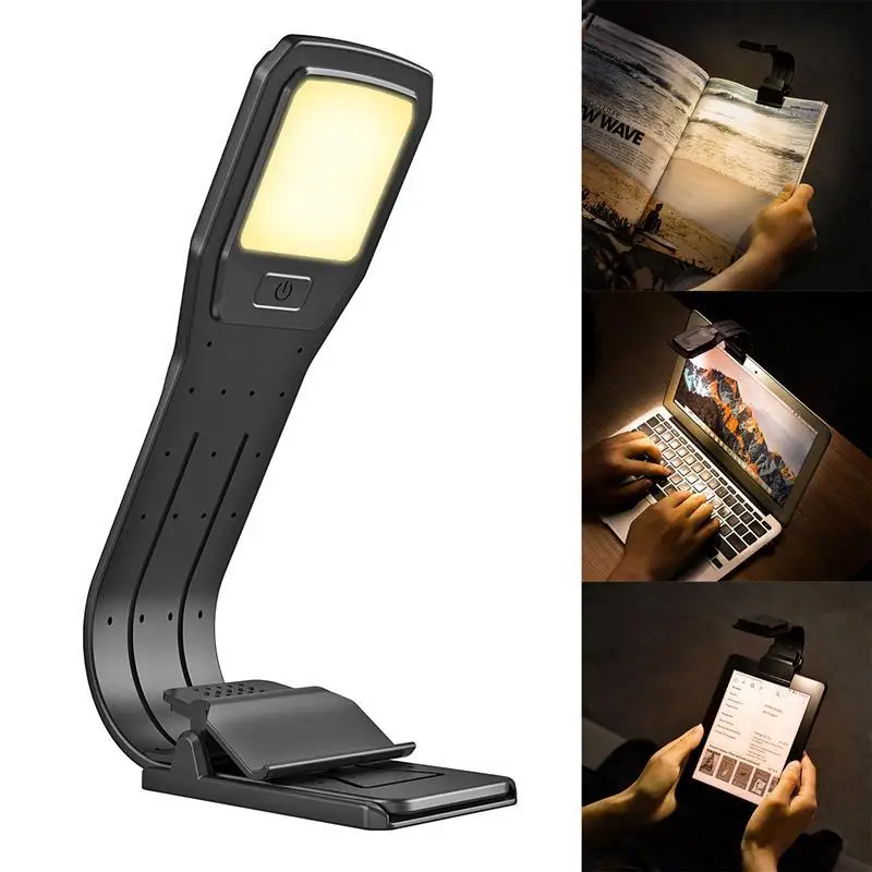 LemonBest небольшой книжный светильник, портативный светодиодный светильник для чтения с защитой глаз, для путешествий, с зажимом, складной, акриловый, для окружающей среды