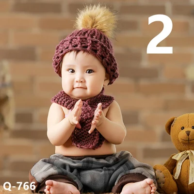 SS-4 Baby Boy Girl Photo Shoot Hat+Pant Sets Clothes Infant Photography Cartoon Costume Birthday Party Wear Kids Photo Props - Цвет: SS-4