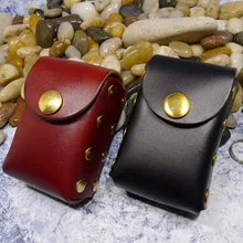 Поясная Сумка из натуральной кожи небольшая сумка на пояс ручная работа заклепки на ремне два в одном чехол для ключей автомобиля и дом мужской держатель для ключей женские MD-QCL