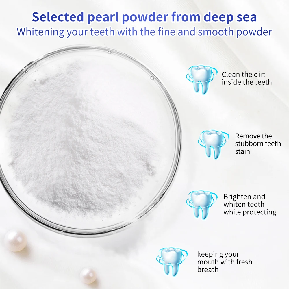 BREYLEE Teeth Whitening Powder Remove StainsPlaque Cleaning Hygiene Bleaching Dental Toothpaste Tools Oral White Teeth Care 30g