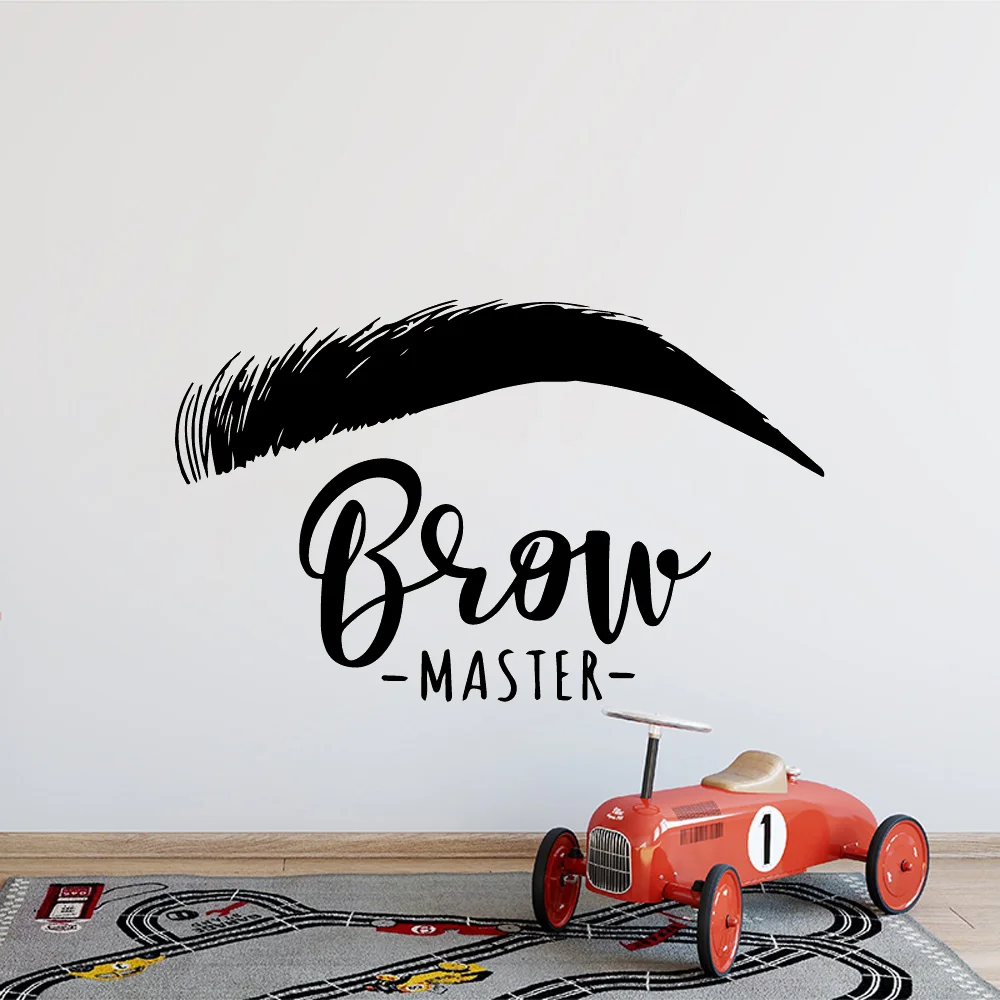 Beautiful Brow Wall Sticker Eyelashes Decor Vinyl Decal For Beauty Salon Room Stickers Eyebrows Wall Decals For Brow Bar Poster wall stickers