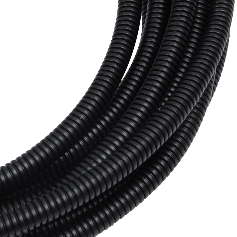 8mm Flexible PVC Corrugated Gas Tubing Pond Conduit Tube 7M Black