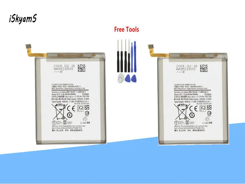 ISkyamS 2x4500 mAh EB-BA705ABU запасная батарея для samsung Galaxy A70 A705 SM-A705 Оригинальная батарея для телефона+ инструмент