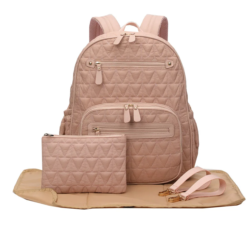 Pu Leather Diaper Bag Backpack Waterproof Maternity Bag For Stroller