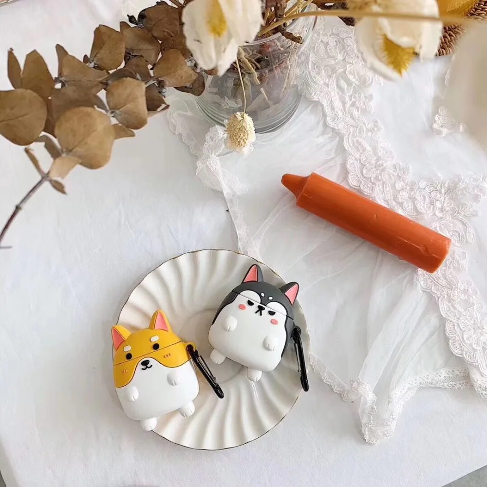 Силиконовый защитный чехол для наушников Cute Corgi Dog противоударный Airpods