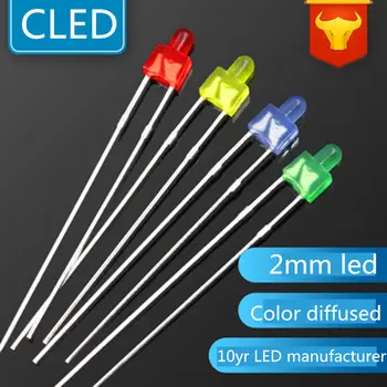 

1000pcs Free shiping 100pcs/lots 2mm tower led diode RED/GREEN/BLUE/WHITE/YELLOW/ORANGE nippler indicator mini 2mm dip led lamp