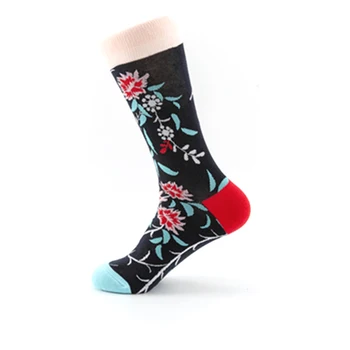 

10pcs Peony Flower socks fashion street funny socks superhero fashion novelty men and women breathable cotton socks