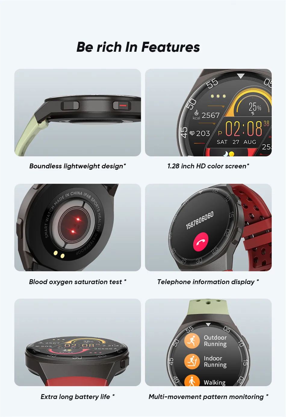 prova dwaterproof água smartwatch para android ios