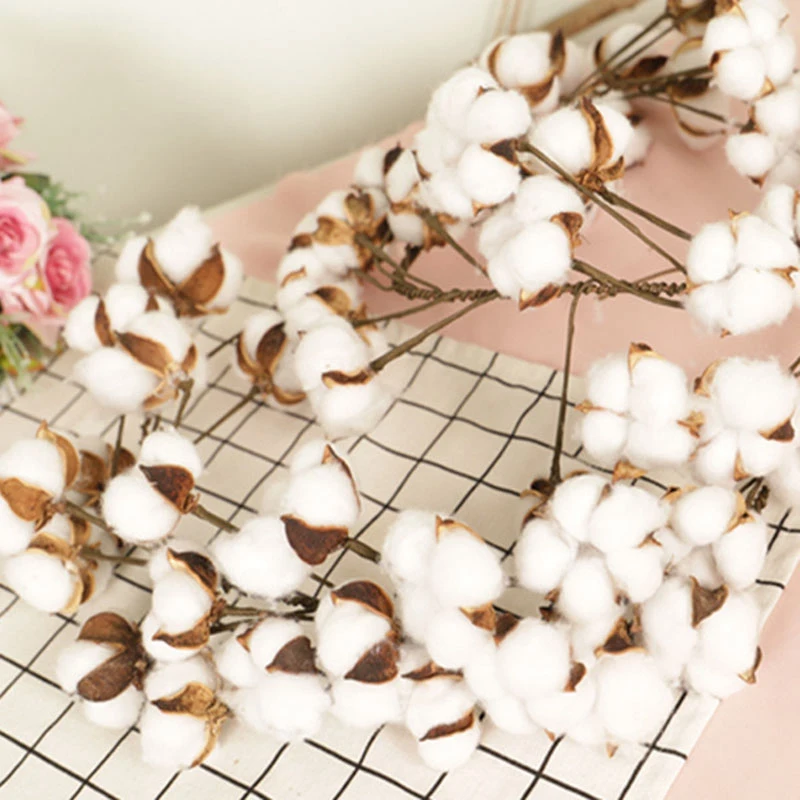 

Real Cotton Wreath 200Cm Christmas Wreath Adjustable Stem Farmhouse Decoration Wedding Decoration