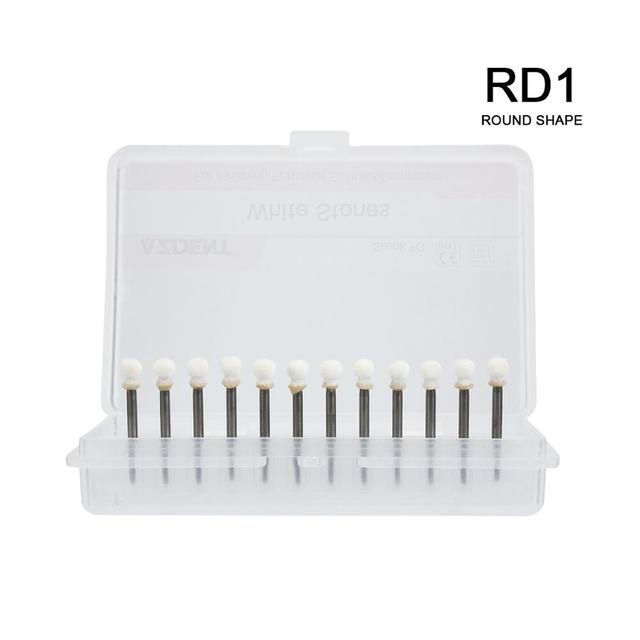 Dental Cone White Stone Polishing FG Burs FL2 Flame Abrasion Point Bur Fit High Speed Handpiece 1.6mm Dentist Tools