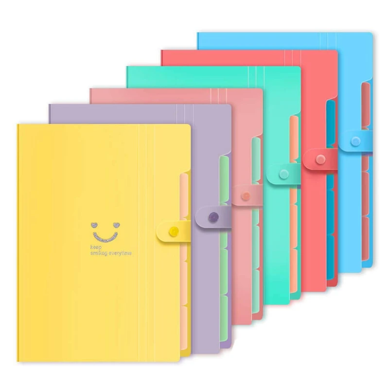 AAAJ-6Pcs расширенные папки с 5 карманными карманами для хранения формата а4 для школьных и офисных работников