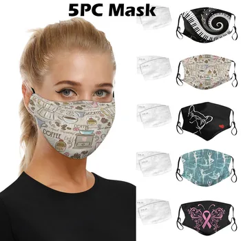 

Women Outdoor Face Washable Breathable Reusable 5PC Mask 10PC Filters Mask For Protection Scarf Flag Bandana drop-shipping#3