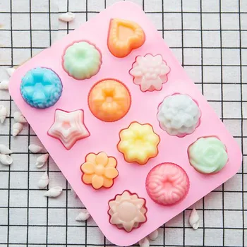 

Silicone Cake 12 Even Mold Chocolate Candy Fudge Baking Appliance Kitchen DIY Dessert Baking Mould