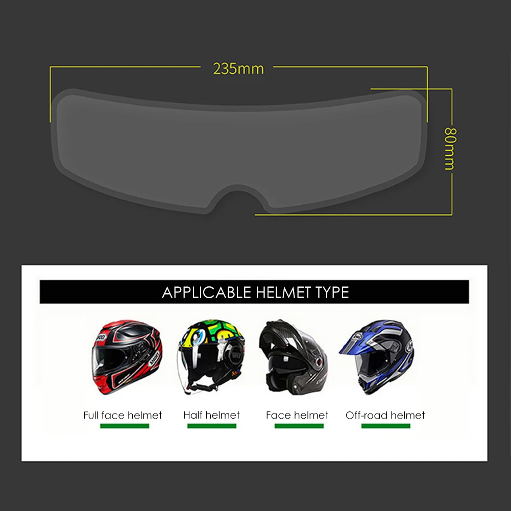 Anti-Fog Helmet Lens Film-For Motorcycle Visor Shield Rain Universal Y9K0