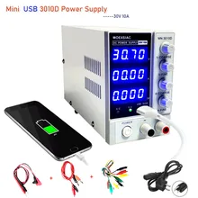 Mini 3010d fonte de alimentação 4 dígitos display digital usb de carregamento dc fonte de alimentação 30v10a ajustável fonte de alimentação de comutação de laboratório