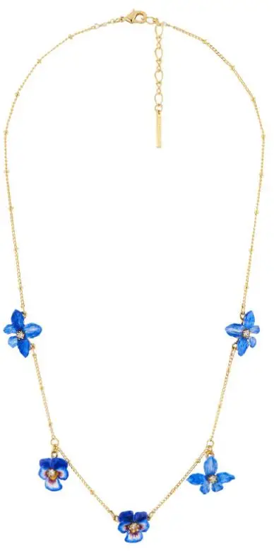 CSxjd Новинка ручной работы эмалированная глазурь Анютины глазурь голубой цветок ожерелье и браслеты роскошные женские ювелирные изделия