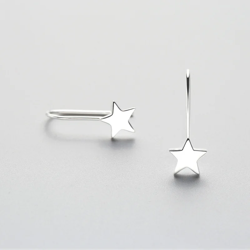 MloveAcc Genuine 100% 925 Sterling Silver Small Star Drop Earrings for Women Birthday Party Fashion Style Bijour Jewelry Gifts | Украшения