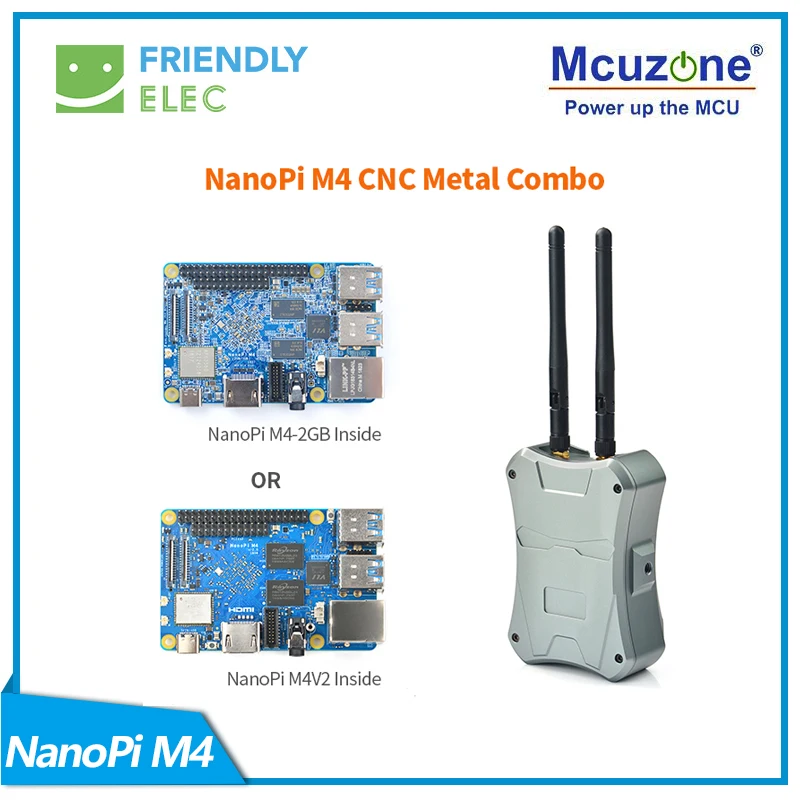 

NanoPi M4-2GB/M2V2 CNC Metal Case Combo