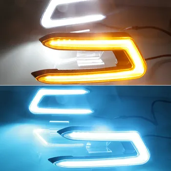 

Car flashing 2pcs LED ABS 12V Car LED DRL For Toyota Camry 2018 2019 Daytime Running Light Daylight Flowing Turn Yellow Signal