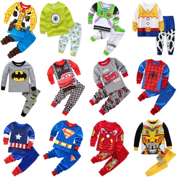 

2020 kids cotton pajamas Avenger Alliance Batman Superman sets sleepwear baby boys girls Cartoon toys pijamas nightwear clothes