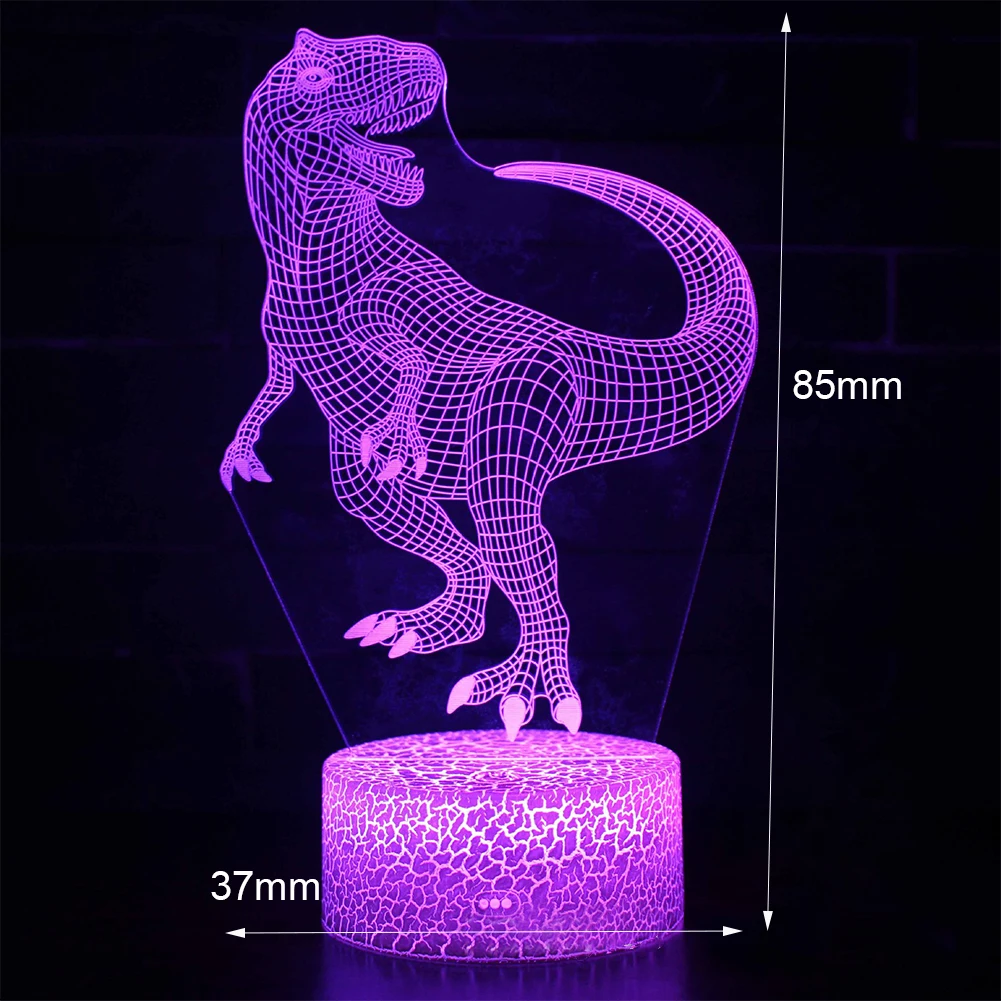 Christmas 3D Dinosaur Decoration USB Color Change Gift Table Adjustable Brightness Touch Night Light Led Bedside Remote Control