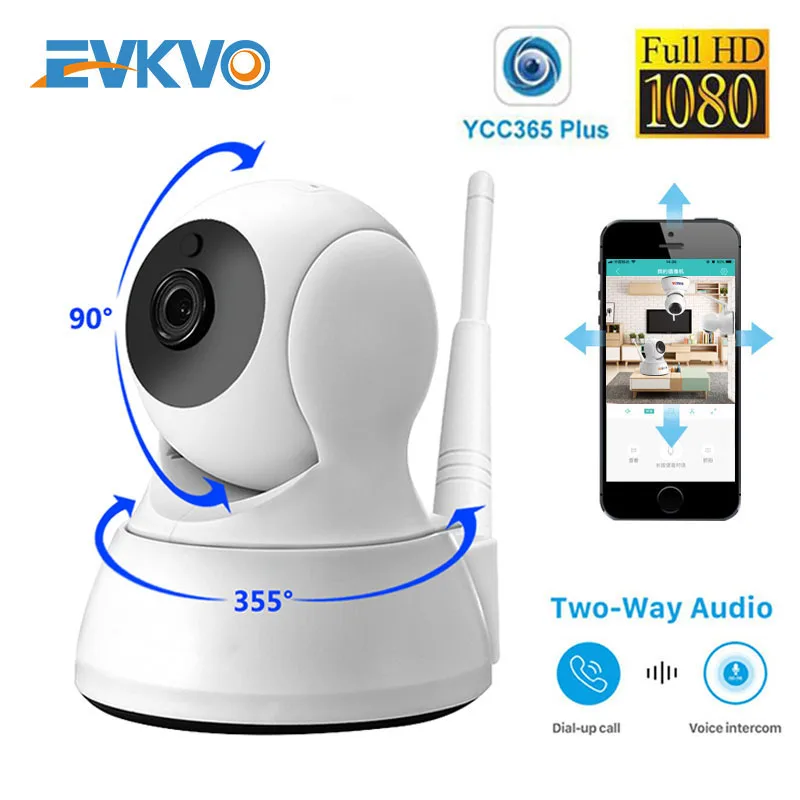 

EVKVO 1080P IP Camera Security Mini Camera WiFi Wireless CCTV Camera Surveillance IR Night Vision P2P Baby Monitor Pet Camera