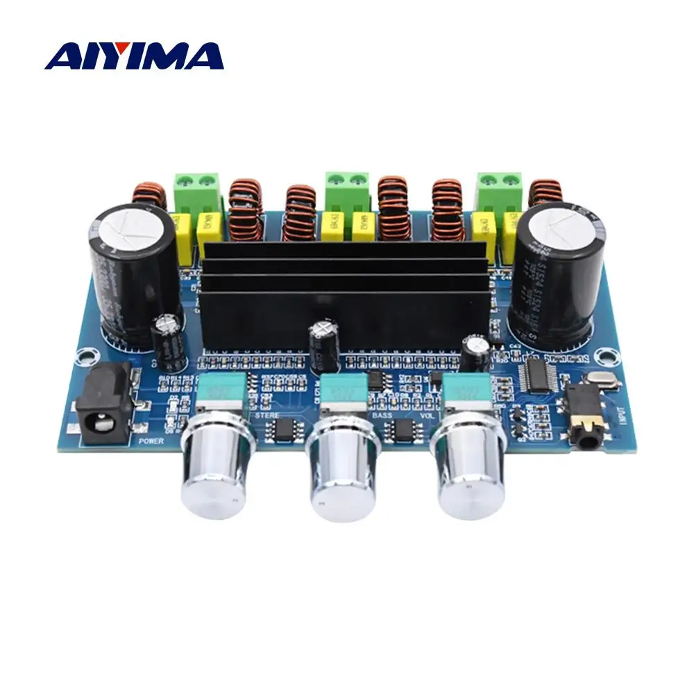 AIYIMA 2 1 Bluetooth 5 0 TPA3116D2 HIFI Цифровой мощный домашний усилитель 50 Вт x2 + 100 вт DIY сабвуфер
