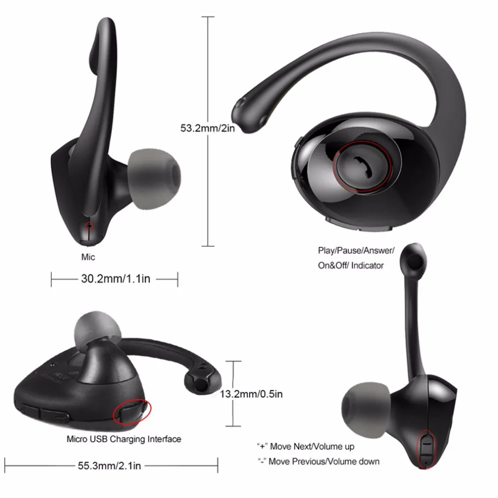 LESHP Snail In-Ear Sport Bluetooth наушники портативная гарнитура шагомер микрофон Функция для профессионального бега
