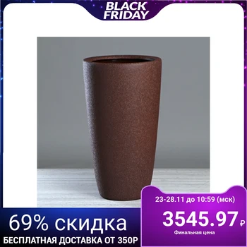 

Cache-pot "Cylinder" silk, chocolate, 17 l